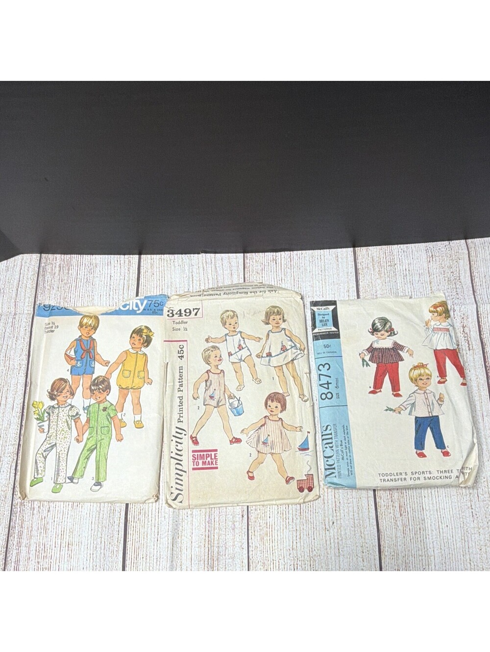 Simplicity Vintage Original Toddler Sewing Pattern Lot 3497 & McCall's 8473